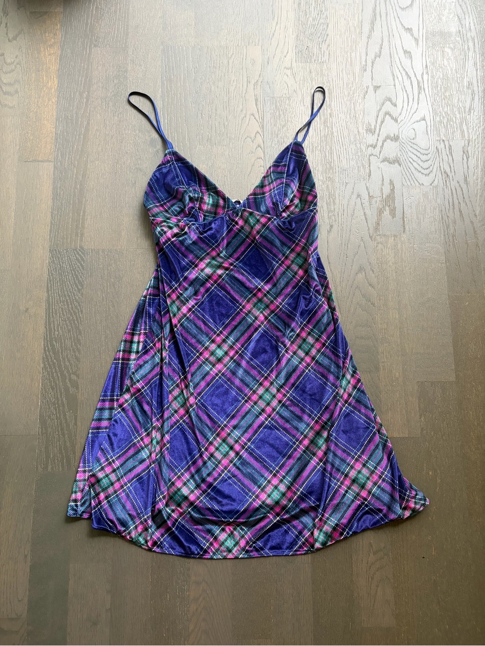 Victorias secret purple and green plain slip dress